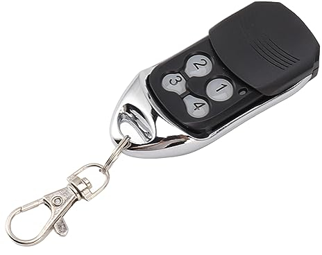AUNMAS Garagentoröffner-Fernbedienung, Programmierbare 4 Tasten 433.42MHz Garagentoröffner-Fernbedienung mit Schlüsselanhänger für Diebstahlwarnanlagen, Rollläden, Schrankenanlagen