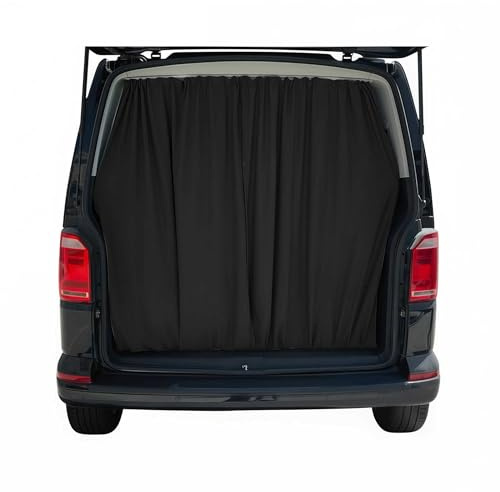 Maß Gardinen kompatibel mit Ford Transit Tourneo Custom L1 L2 Heckklappe Vorhänge Schwarz