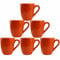 superyes Large Ceramic Mugs-Set of 6, 12oz(360ml) Barrel Tulip Shape for Cappuccino Latte, Cocoa, Easy-Grip Handle, Dishwasher, Microwave Safe, Orange Yellow