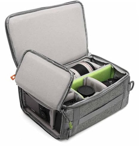 svatin Camera Insert Bag,Shockproof &Pressure-proof Dual Opening Padded Camera Lens Cube Case Backpack,Digital DSLR SLR Mirrorless Cameras Storage Pouch Compatible for Canon,Nikon,Sony,Panasonic (M)