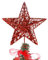 KEYIDO Red Star Christmas Tree Topper, 8 Inch Metal Red Glitter Star Tree Topper, 3D Red Xmas Tree Star Topper (20cm H, 15cm W)