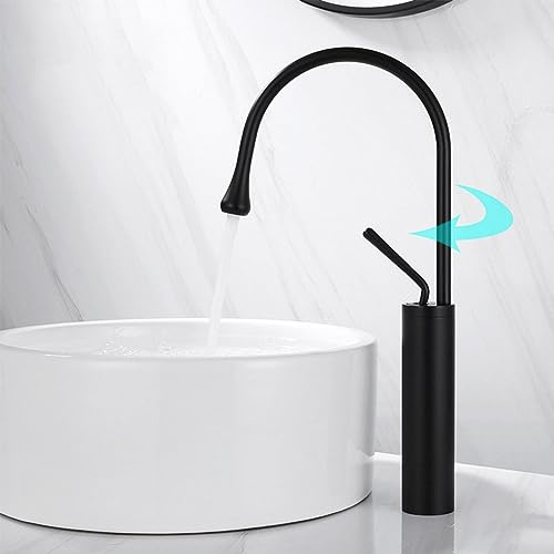 Robinets de lavabo pivotants à 360°, mitigeur design goutte d'eau, robinet de lavabo de salle de bain de luxe léger et moderne, bras pivotant à 360° universel, laiton 59A, poignée unique, facile à ut