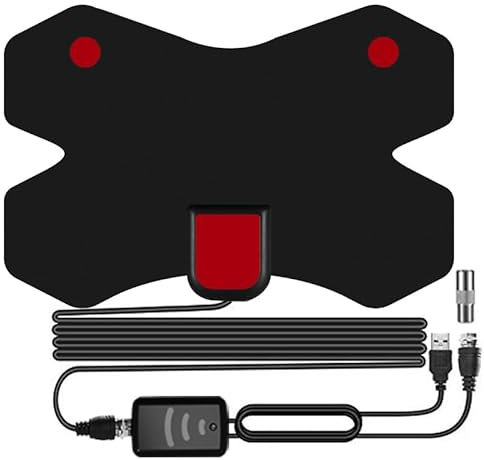 Antena Digital de Largo Alcance para Interiores - Más de 150 Millas, HD Amplificada para Freeview, Compatible con Canales Locales 4K 1080P - Amplificador y Cable Coaxial Incluidos