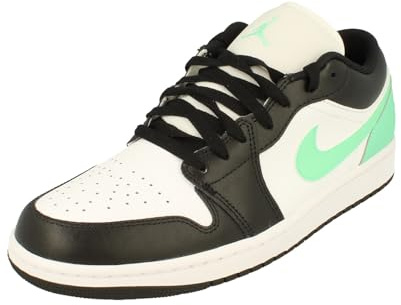 Nike Air Jordan 1 Low Herren Trainers 553558 Sneakers Schuhe (UK 9.5 US 10.5 EU 44.5, White Black Green Glow 131)