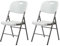 Rebecca Mobili Set mit 2 Klappstühlen für den Außenbereich, Gartenstühle, weiß, grau, Kunststoff, Stahl, platzsparend, für Camping, Picknick, Maße HxBxT: 88 x 45 x 50 cm - Art. RE7005