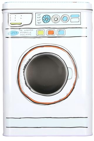 Liuyoyo Recipiente Para Detergente En Polvo Para Ropa Recipiente Para Detergente En Polvo Recipiente De Lata Para Ropa Con Tapa Modelado De Lavadora De Gran Capacidad Con Ventana Perspectiva Para Alma