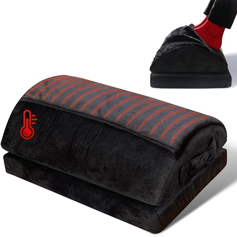 Björn&Schiller ergonomische Untertisch Fußstütze, warme höhenverstellbare Fußablage, mit integrierter Fußtasche, orthopädisches Fußkissen, ideal für Büro, Schreibtisch und Homeoffice