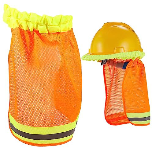 WHAMVOX Sonnenschutz Für Schutzhelme Reflektierende Streifen Nackenschutz Für Bauarbeiter