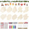 416stk Holzanhänger Weihnachten zum Bemalen, Holz Basteln Weihnachten Kinder, Weihnachtsdeko Basteln mit Farbstift und Reichhaltiges Zubehör, Weihnachtsbastelset Holz Anhänger für Weihnachtsbaum Deko