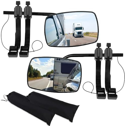 2 Stück Wohnwagenspiegel Verstellbarer Zusatzspiegel Außenspiegel, Universal Caravanspiegel AnhäNgerspiegel für Wohnmobile Auto Caravan PKW Anhänger Links + Rechts (Style C)