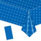 MORAINJAY Nappe Bleue Vaisselle Anniversaire à Thème Blocs de Construction,137x274cm Nappe en Plastique Réutilisable,Imperméable,Idéal pour Cadeau d'enfant,Baby Shower,Table Décoration Fête Créative