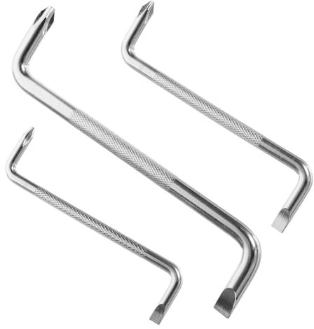 Artibetter 3stücke Abgewinkelter Schraubendreher Carbonstahl Doppelendiger Schlitz Und Kreuz Schraubenzieher Mit Ergonomischem Kurzgriff Für Enge Räume Und Präzise Handhabung