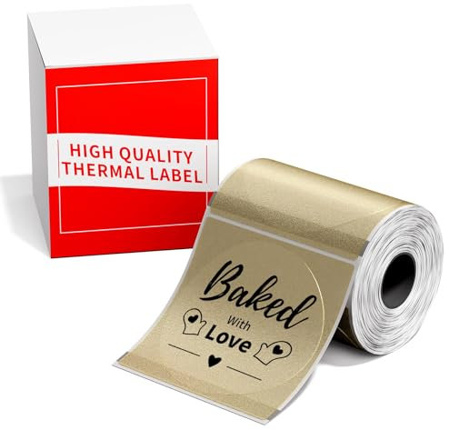 Omezizy M110 Drucker Rundes Etikett, 50x50 mm Selbstklebende Direkt-Thermo-Etiketten, Drucker-Etikettenpapier Kompatibel mit Phomemo M100 M110 M220 M221 M108 M200 für Logo, Name, Adresse, Barcode