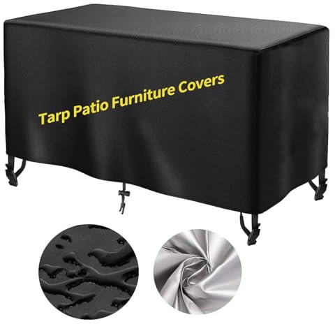 Housse de Protection Table de Jardin 150x90x90cm/LxWxH Housse Table Exterieur Impermeable, Coupe-Vent,Anti-UV,Housse Salon De Jardin Exterieur, 600D Oxford Housse de Bâche Meuble