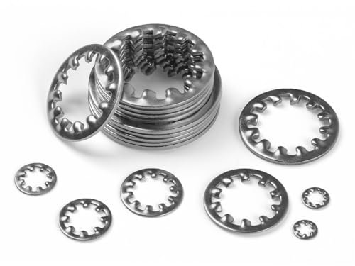 FOMGIIN 10 Pezzi M16 x 26mm Rondelle di Fissaggio con Dente Interno, Rondelle Seghettate in Acciaio Inossidabile 304, Rondella Interne di Bloccaggio Denti a Stella, Rondella di Sicurezza