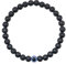 Lameybrt 6mm Auge des Bösen Blick Armband Schutz Stretch Armbänder mit Naturstein für Männer Handgemacht Heilsteine und Herrenarmband (A10 Volcanic rock, Große 21cm)