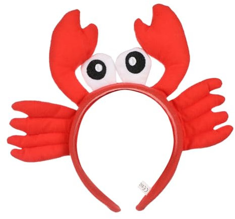 Healvian Krabben Haarreif Krabbe Stirnband Meerestier Haarband Roter Plüsch Krabbe Kopfschmuck Lustiges Krabben Kostüm Party Hüte Zubehör for Halloween Fasching Weihnachten