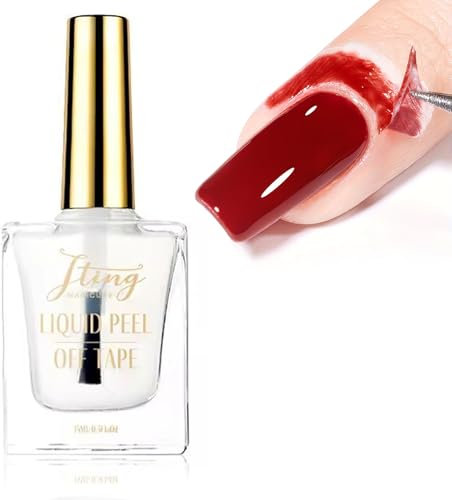 Liquid Latex for Nails - Liquid Nail Latex Peel off Tape - 60 Seconds Air Dry Cuticle Nail Polish Protector - Smudgeproof Nail Polish Skin Barrier for Nail Art Manicure Beginners