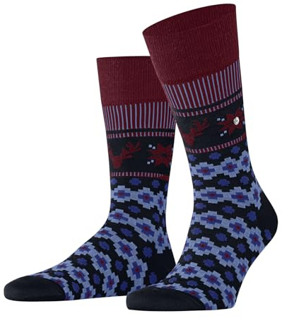 Burlington Herren Fair Isle Joy Socken Wolle atmungsaktiv klimaregulierend