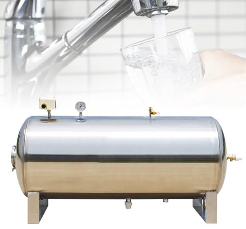 guoyjmm 100 160 200L Réservoir de Stockage d'air Horizontal Acier Inoxydable, Réservoirs d'air Haute Pression Portables pour compresseur/Pompe à gaz, Réservoirs d'air,100L/26.4Gal