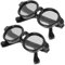 Toyvian 2 Paare Puppe Mini-Brille Brille Für Puppe Kleinkinder Puppenbrillen Gläser Kleine Brille Kostümzubehör Für Minipuppen Ankleiden Puppen-mini-brillengestell Plastik Black