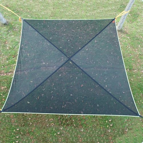 HUGDSB Outdoor Camping Hammock, 13ft Square Hammock Max 550 Lbs for 2-5 Adults Kids, Multi Person Tree Hammock with 4 Ratchet Tie Down Straps & Net Pocket