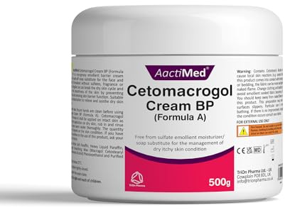 ActiMed Cetomacrogol Cream BP– 500g | Emollient Moisturizer & Soap Substitute for Dry, Itchy Skin | Non-Greasy Skin Barrier Cream for Face & Body