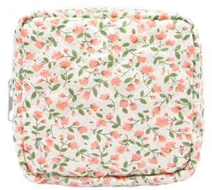 Long Keeper Piccola borsa cosmetica per trucchi da donna trapuntata borsa cosmetica da viaggio, borsa per chiavi, Fiore rosa, s, Borsa cosmetica portatile