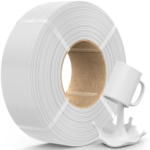 JAYO PETG Refill Filament 1.75mm, Bambu Lab-Optimiert, PETG Starke Zähigkeit FDM 3D Drucker Filament, Maßgenauigkeit +/- 0.02 mm, 1.1kg（+100g Beigabe）, Weiß
