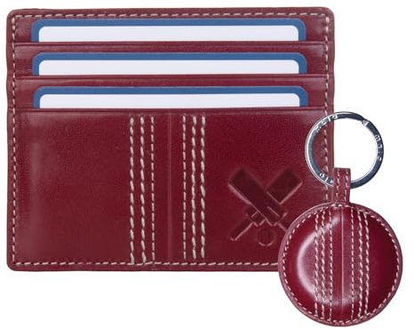 Love EMVY Mala Leather Cricket Gift Set – RFID Card Holder & Hand-Stitched Cricket Ball Keyring – Gift-Boxed with Label