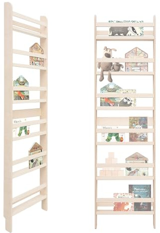 MAMOI® Kinderbücherregal aus Holzwerkstoff – Bücherkiste, Kinderbücherregal, Bücherregal für Kinderzimmer, Bücherbank, Wandregal, Montessori Kindermöbel
