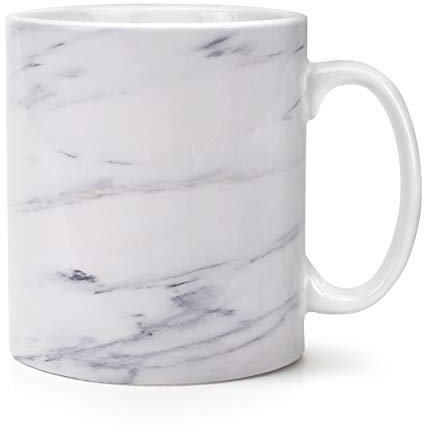 Grey White Veined Marble Effect 10oz Mug Cup