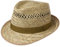 Lipodo Chapeau en Paille Airy Trilby Femme/Homme - Made in Italy d'été de Soleil avec Ruban Gros Grain, Passepoil Été Printemps-été - L (58-59 cm) Nature