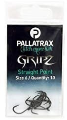 Pallatrax GRIPZ Straight Point Fishing Hooks - Carp Fishing Hooks - Award Winning Fishing Hooks (Size 6 - Straight Point)