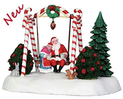 Lemax 24479 - Santa Swing - Babbo Natale altalena - centrotavola animata - Santas Wonderland - decorazione/decorazione natalizia - mondo di Natale/villaggio di Natale