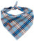 lionet paws Hunde Bandana Kopftücher Hundehalstuch Dreieckstuch, Blau kariert, L