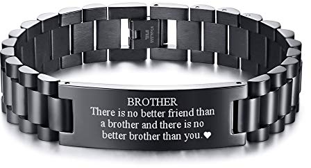 PJ JEWELLERY To My Brother Geschenk Armband Männer Inspirierende Nachricht Gravierte Armband Geschenkidee an Schwager Abschlussfeier Geburtstagsgeschenk von Schwester Bruder