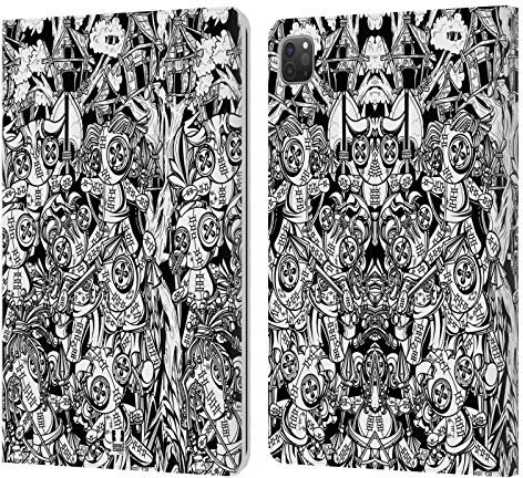 Head Case Designs Völker Doodle Mix Leder-Wallet-Hülle Kompatibel mit Apple iPad Pro 11 2020/2021 / 2022