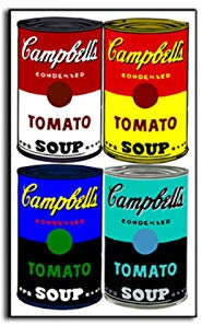 YXFAN Leinwand Andy Warhol Campbells Suppe Klassische Wandkunst Leinwandmalerei Gedruckt auf Wandbilder für Wohnzimmerdekoration -50x70cm ohne Rahmen