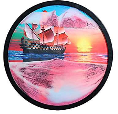 Daoyuan Peinture De Sable Qui Coule,Sable Dynamique 3D avec Mouvement Liquide,Sablier Objets De Décoration Tableau De Sable Coulant Mural,Cadre De Sable Flottant pour La Maison/Le Bureau