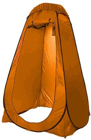 Portable Pop Up Tent – Camping Toilet Tent with Two Way Zip for Privacy and Safety – Compact Waterproof and UV Proof Tents for Shower, Toilet, and Changing Room Use (Orange)