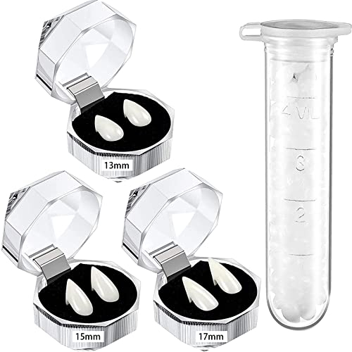 3 Paare Vampir Zähne Zähne, Halloween Party Cosplay Prothesen Prop Dekoration mit Pellets Kleber für Halloween Kostüm Party Gefälligkeiten