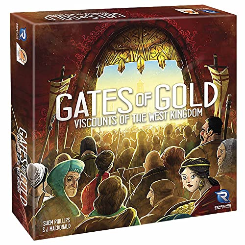 Renegade Game Studios Viscount of the West Kingdom Gates of Gold | Medieval Strategy Board Game with King's Orders, Outsider Cards, New Manuscripts, and Asymmetric Castle Leaders