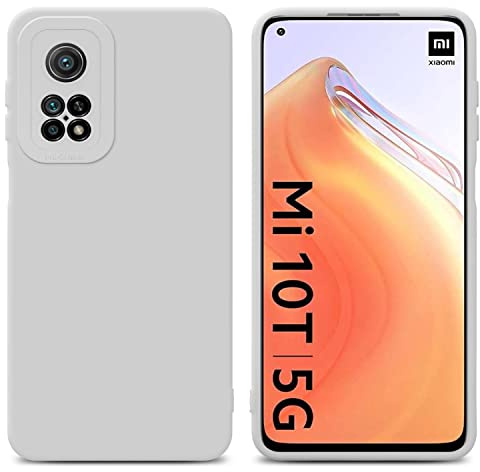 Cadorabo Hülle kompatibel mit Xiaomi Mi 10T Mi 10T PRO Schutzhülle TPU Silikon Case Liquid Design mit Kameraschutz Slim Kratzfest Gummi mit Rundumschutz Case Hülle für Xiaomi Mi 10T Mi 10T PRO in Weiß
