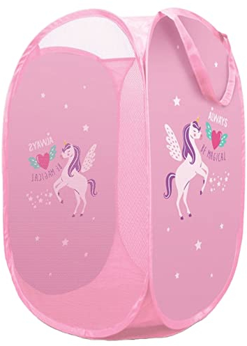 Foldable Pop Up Laundry Bag Toy Storage Basket for Kids Boys and Girls Tidy Room (Storage Basket Theme 2)