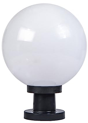 Quevia-Eletro Außen Sockelleuchte E27 Wasserdichte Kugel Acryl Säule Lampe Tür Villa Hotel Rasen Landschaft Hof Balkon Boden Pollerleuchte Stand Laterne Terrasse Im Freien Gartenleuchte Φ30cm
