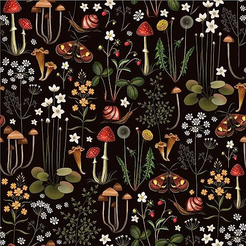 SOEWIOU Mushroom Forest Peel and Stick Wallpaper - Vinyl Self Adhesive Wall Paper for Home Deco (17.51x 118)