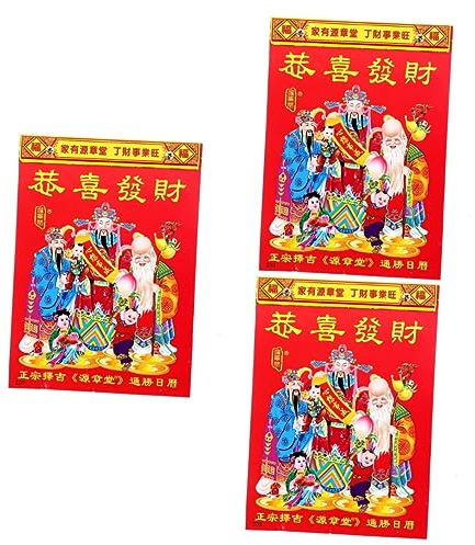 Ciieeo 3 Stück 2024 Ereigniserinnerung Chinesischer Kalender 2024 Chinesischer Glückskalender 2021 Traditionelle Mondkalender Jährlicher Chinesischer Wandkalender Klein Papier Zeitplan