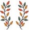 Zhengmy 2 Pieces Metal Tree Leaf Wall Decor Vine Olive Branch Leaf Wall Art Living Room, Hallway Wall Decor Outdoor Decoration(Lively Colors)