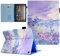 AUSMIX Case for Amazon Kindle Fire HD 10 & 10 Plus Tablet(11th Generation 2021 Release),Ultra Slim Premium PU Leather Stand Cover with Smart Auto Wake/Sleep,Purple Flower